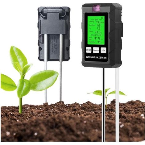 Testeur de Sol Multifonction 6 en 1 Mesure PH, Humidité, Fertilité, Température, Lumière & Hygromètre, Outil Jardin Précis (1/5)