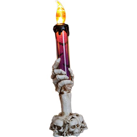 Lampes bougies d'Halloween, lampes chandelier, décorations d'Halloween, lampes mains crâne, lampes mains fantômes d'Halloween, ornements créatifs, lampes mains fantômes violettes (1/5)