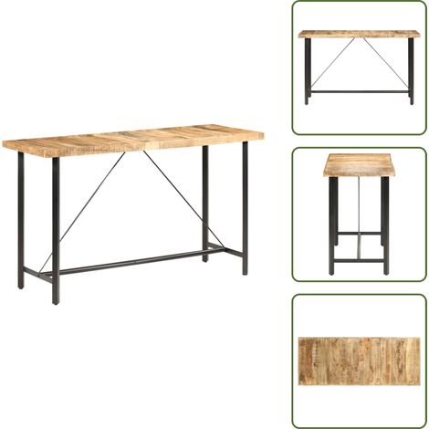 Table de bar 180x70x107 cm Bois de manguier brut - Table De Bar - Table Industrielle - Meubles Design - Mobilier Moderne - Table En Bois Massif (1/5)