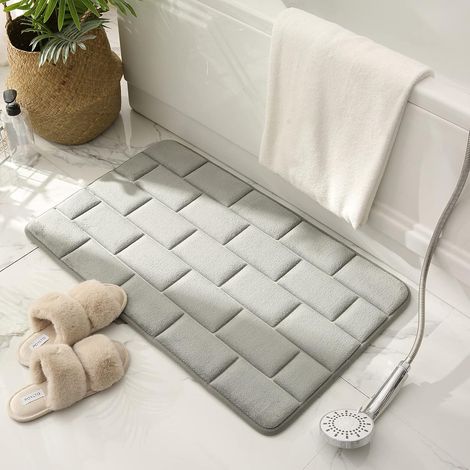 Rutschfeste Badematte aus Memory-Schaum, saugfähige Badematte, waschbar