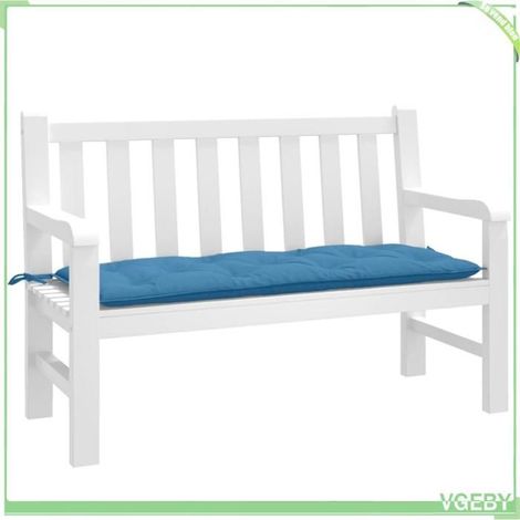 Coussin de banc de jardin - FAFEISY - 4002546 - Bleu mélangé - 120x50x7 cm - Polyester anti-UV, rembourrage fibres creuses (1/5)