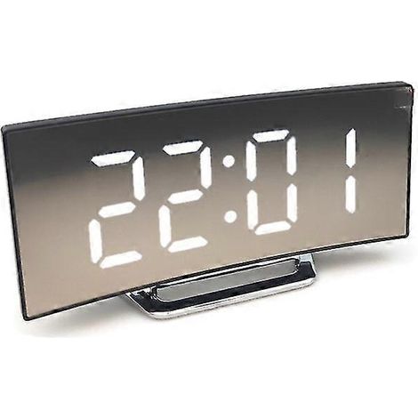 Réveil numérique, horloge de chevet LED, alimentation électrique, avec veilleuse, idéal pour la chambre, écran incurvé de 7 pouces (1/5)