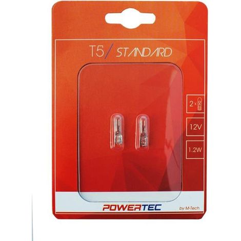 AMPOULES HALOGENES W2X4.6D T5 12V 1.2W (BLISTER) X2 MTECH