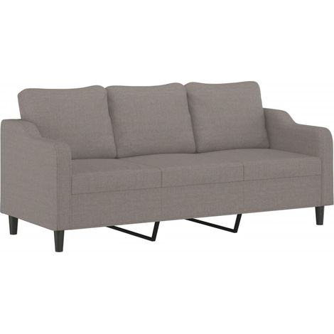 Divano a 3 Posti Tortora 180 cm in Tessuto vidaXL 992655 (1/5)