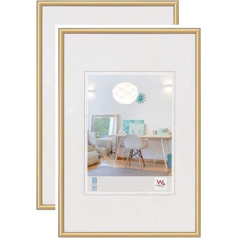 walther designPortafoto oro 30 x 45 cm confezione doppia, cornice in plastica New Lifestyle KV045GD (1/4)