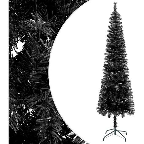 SKM Sapin de Noël étroit Noir 150 cm (1/5)
