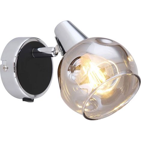 Lampada spot Tamara Tinta cromato Vetro colorato E14 1x max 40W L: 14 cm B: 10 cm H: 12,5 cm con interruttore a bilanciere (1/3)