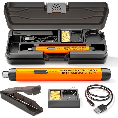 Fer à Souder USB Sans Fil – 3 Niveaux Température avec Support (1/2)