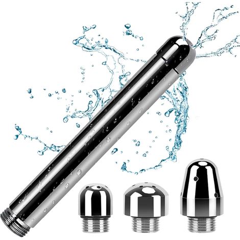 Einlauf-Duschkopf – 3 Düsen – Aluminium – Sanfter Strahl – Intim- und Analhygiene – Silbergrau (1/5)