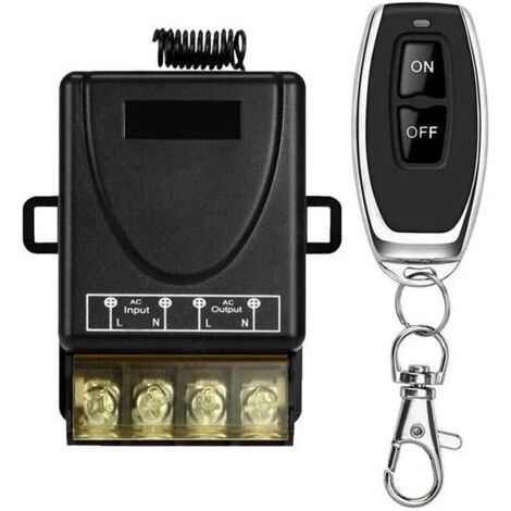 Telecommande Universelle Portail433Mhz Télécommande sans Fil Interrupteur AC 220V 230V 30A Relais Récepteur et 1 émetteur Radio Control pour Pompe à Eau légère Appareils électroménagers Irrigation agr (1/4)
