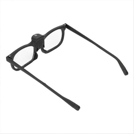 Lesebrille mit Vergrößerungsgläsern, zwei LED-Leuchten und Bügeln aus Metall und Kunststoff, für Senioren und Alterssichtige. Beleuchtete Lesebrille. (1/5)