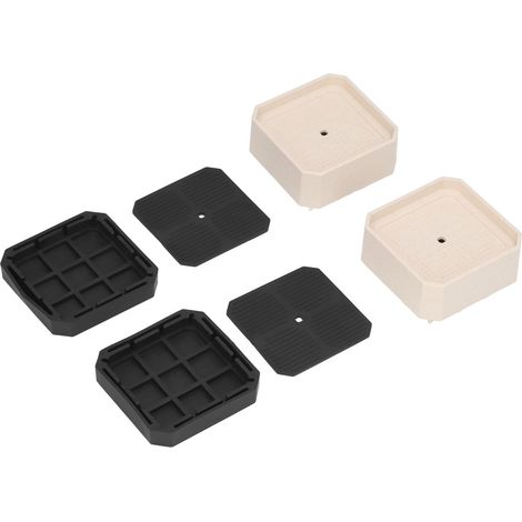 Lot de 8 patins anti-vibrations en caoutchouc pour pieds de lit, lave-linge, réfrigérateur et meubles, empilables, couleur naturelle, avec bordure intégrale (1/5)