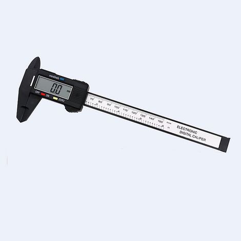 Pied à coulisse numérique électronique 0-150 mm/6 pouces avec écran LCD large, outil de mesure en plastique vernier, conversion facile. (1/5)