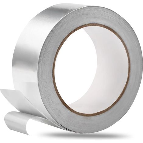 Cinta adhesiva - Cinta adhesiva, adecuada para sellar tuberías y prevenir fugas - 6 cm x 35 m - Plateada (1/5)