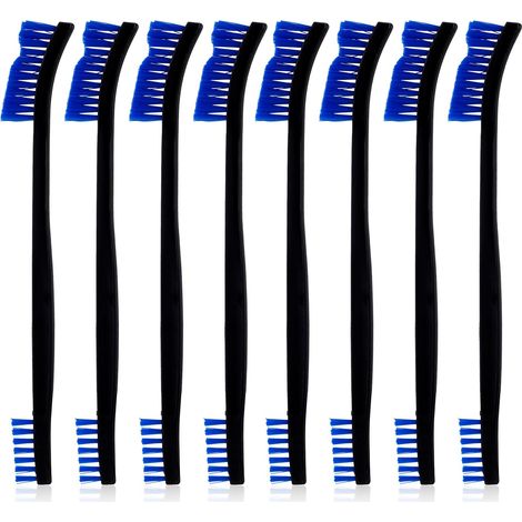 10pcs Brosses de Nettoyage en Nylon à Double Extrémité, Petit Ensemble de Brosses Nettoyage Brosse Multifonctionnelle Outil des Crev (1/4)