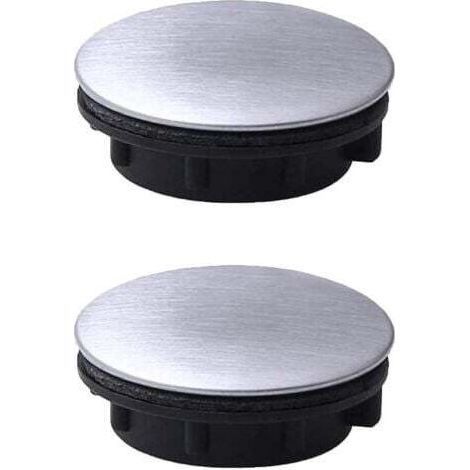 2pcs évier Ruban Trou Couvercle en Acier Inoxydable Robinet Trou Couvercle évier Trou Plaque Bouchon Bouchon obturateur pour Salle de Bain Cuisine (Trou d'installation pour 1.2-1.6in/31-40mm)… (1/5)