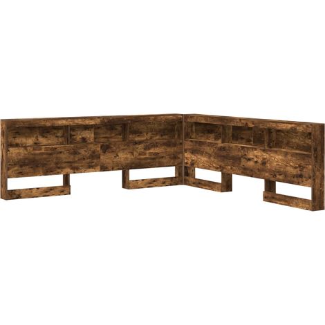 vidaXL Tête de lit de rangement Chêne fumé 180 cm Bois d'ingénierie (1/5)