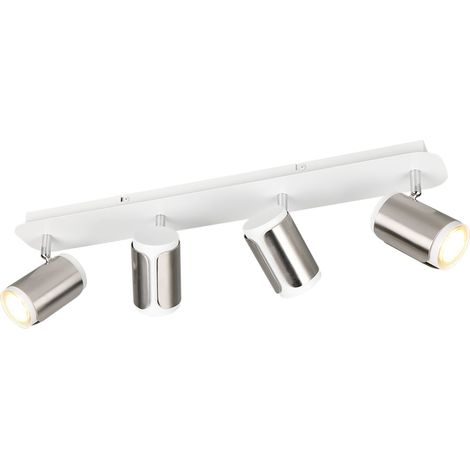 Deckenlampe Deckenleuchte Wohnzimmerlampe Metall nickel matt verstellbar L 60 cm