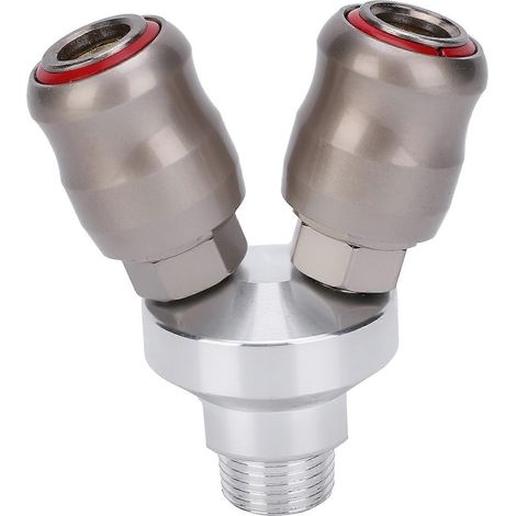2-Wege-Verbinder, verchromte pneumatische Komponente, Kohlenstoffstahl, G1/2-Gewinde, Schnellkupplung
