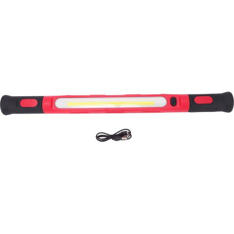 Lampe de travail LED magnétique avec crochet, 3000lm, 5200mAh, barre sous le capot, Rechargeable, pour réparation automobile, Garage, urgence, rouge (1/5)