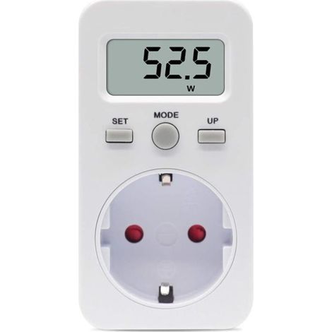 Compteur de consommation électrique, compteur électrique pour la prise, compteur de coût énergétique, compteur de coût électrique, compteur électrique, prise avec affichage numérique, écran LCD, puiss (1/3)