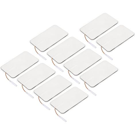 10 Pads de Stimulation Musculaire TENS Réutilisables - Lot d'Électrodes Rectangulaires de Rechange (1/5)