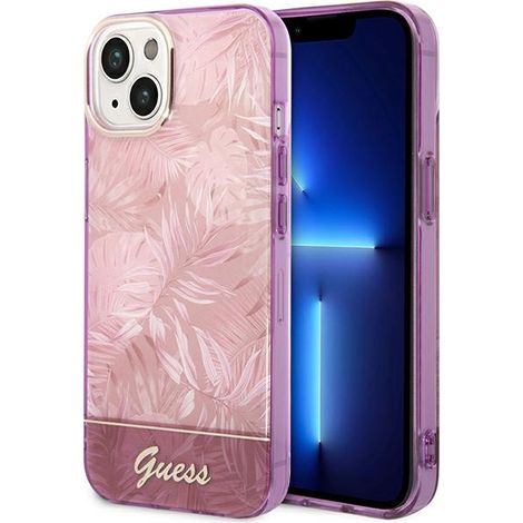 Guess GUHCP14MHGJGHP iPhone 14 Plus / 15 Plus 6,7" pinke Hartschalen-Hülle aus der Jungle Collection (1/5)