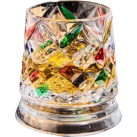 Vasos de whisky giratorios pintados a mano con base giratoria - 3