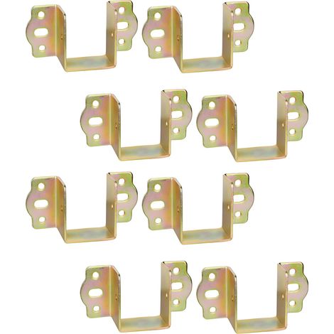 Supports Fixation Central pour Rail de Lit Suspension de Solive en Bois Largeur 40 mm Metal Connecteurs Raccord pour Cadre de Lit Chromé Jaune 8 pièces (1/5)