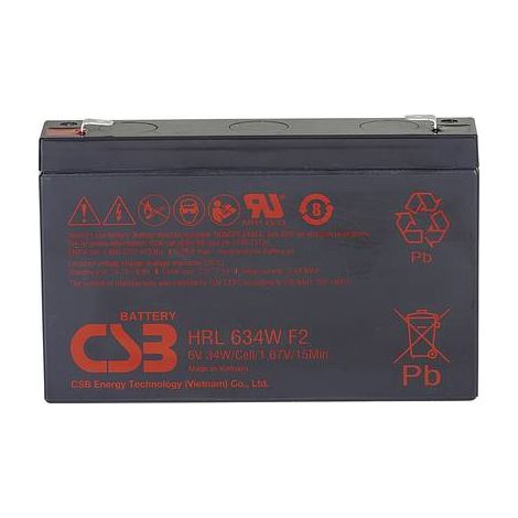 CSB Battery HRL 634W high-rate longlife HRL634W Batterie au plomb 6 V 8.4 Ah plomb (AGM) (l x H x P) 151 x 99 x 34 mm cosses plates 6,35 mm sans entre X843111 (1/2)