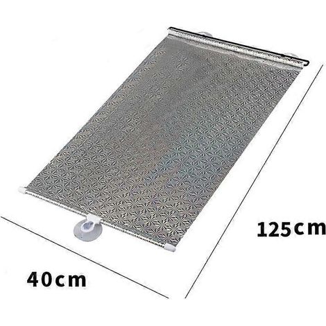 Pare-soleil de voiture, rideau pare-soleil rétractable et pliable pour vitres avant, arrière et latérales, protection UV, argenté, 40 x 125 cm (1/5)