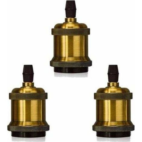Lot de 3 Edison Douille E27 Spirale DIY Adaptateur de Lampe Vintage Rétro pour Lustre Suspension, Ensoleillé (1/4)