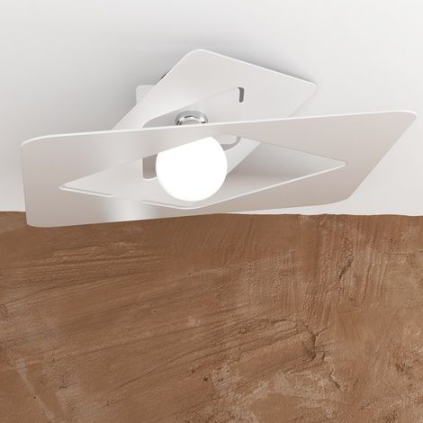 Plafoniera Industrial-Minimal Wacky Metallo Bianco 1 Luce E27 (1/5)