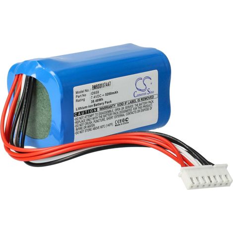 vhbw Battery compatible with Sony SRS-X30, SRS-XB3, SRS-XB30, SRS-XB43 Loudspeaker (5200mAh, 7.4 V, Li-ion)