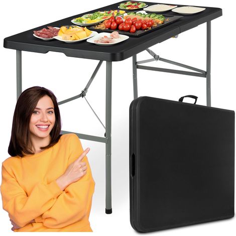 Mesa de catering para jardín de junio, color negro. (1/5)
