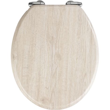 Wenko Sedile WC Quercia grigio - chiusura ammortizzata, MDF, 35.5 x 42 cm, Grigio (1/5)