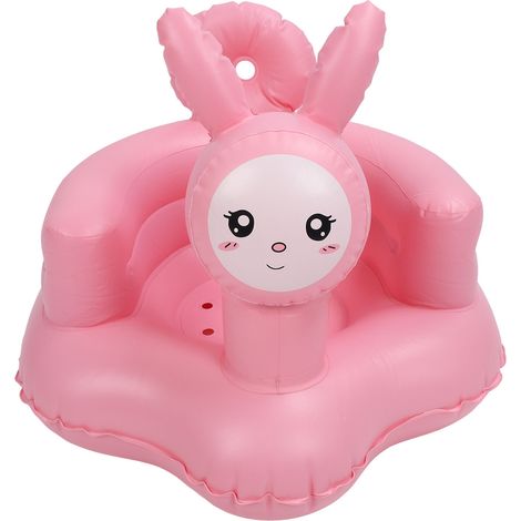 Aufblasbarer Babystuhl mit integrierter Pumpe, weichem Hasenmotiv, PVC-Rückenlehne, Lernsofa für Neugeborene, Bade- und Sitzposition (1/5)