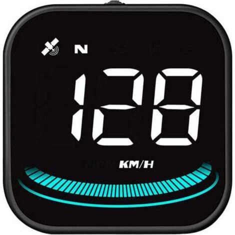 Affichage tête haute de 2,2 pouces pour véhicule - compteur de vitesse universel pour pare-brise (mph/km) - compteur de vitesse numérique - détecteur de vitesse GPS