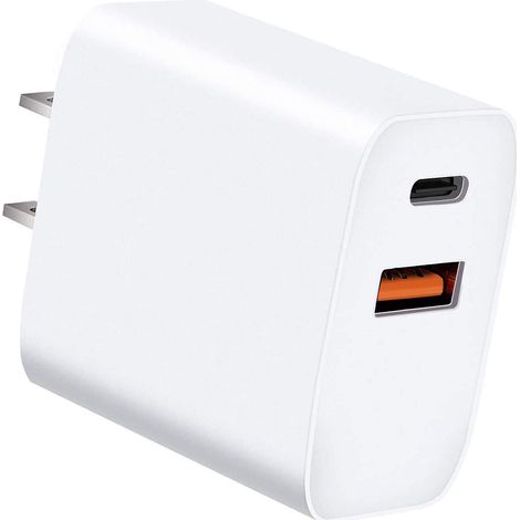 Adaptateur secteur, USB-C 3.0, chargeur rapide, alimentation 20 watts, prise, adaptateur de charge rapide, compatible avec iPhone 12/12 Pro/12 Mini/12 Pro Max/11, AirPods Pro /Huawei/Xiaomi etc. (1/5)