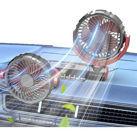 Ventilateur USB Pour Voiture Double Tête Triple Vitesse Avec (1/5)