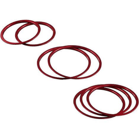 7-teiliges Set roter Außen-Lüftungsgitterringe für Mercedes-Benz C-Klasse W205 C180 C200 ab Baujahr 2015