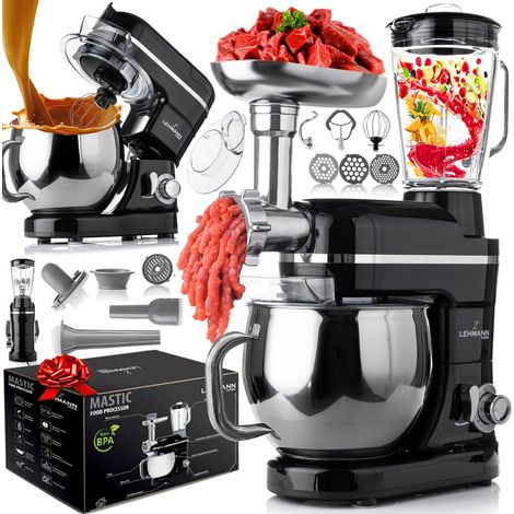 Robot culinaire planétaire Lehmann Mastic 3000W : bol, mélangeur, hachoir (1/5)