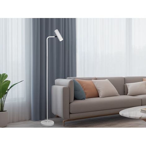 Stehlampe MARLEY Metall in Weiß matt, Spot schwenkbar, Höhe 151cm