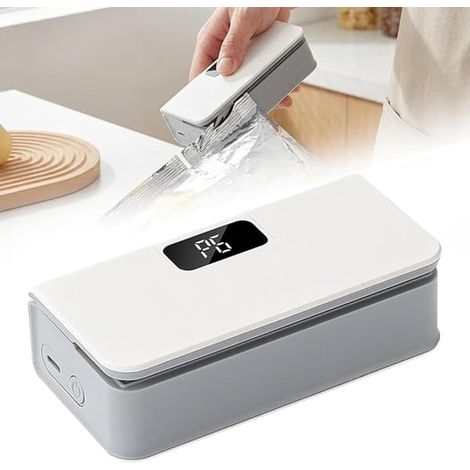 Mini scelleuse de sacs, scelleuse sous vide rechargeable avec écran LED, scelleuse de sacs à chips portable pour sacs Mylar - Puissante aspiration pour la conservation des aliments (Blanc) (1/5)