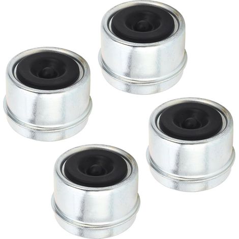 Gear 1.98in Trailer Bearing Dust Cap Metal and Rubber Trailer Axle Oil Cap 4 Pack Fits 2000 to 3500 Lbs Hubs Easy Install Dust Shield with Rubber Plugs for Owners (1/5)