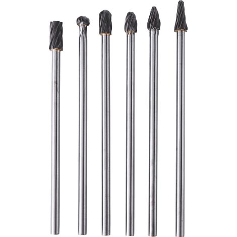 Ortviai Ensemble de 6 fraises rotatives en carbure de tungstène, tige 6 mm, diamètre de coupe 10 mm (1/5)