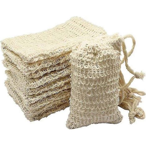 Lot de 30 sachets à savon en sisal naturel, pochettes de rangement pour savon exfoliant (1/5)