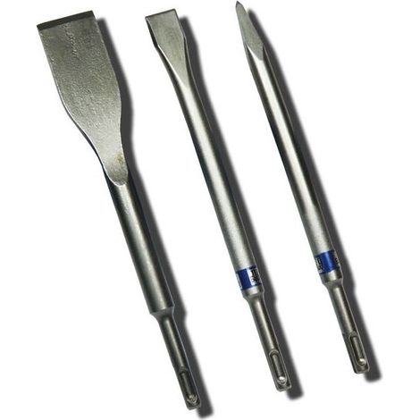 3 pièces it de burins (pour le béton et la maçonnerie, accessoires pour marteau burineur)  Argent