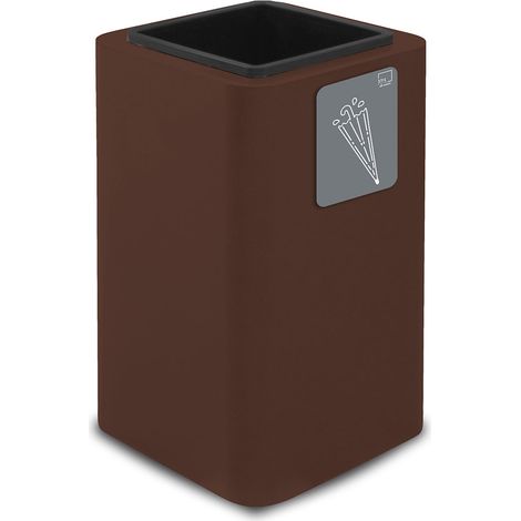 Portaombrelli Quadrato 38,3x38,3x 69 cm con Vaschetta Raccogli Goccia in Acciaio Verniciato Corten