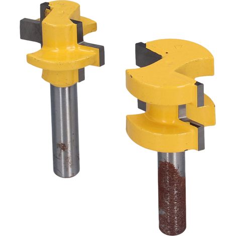 Fraise à rainer T en carbure, 2 pièces, coupe carrée pour défonceuse, queue 8 mm, outil de menuiserie bois, fraise à mortaiser, lame à denture droite (1/5)